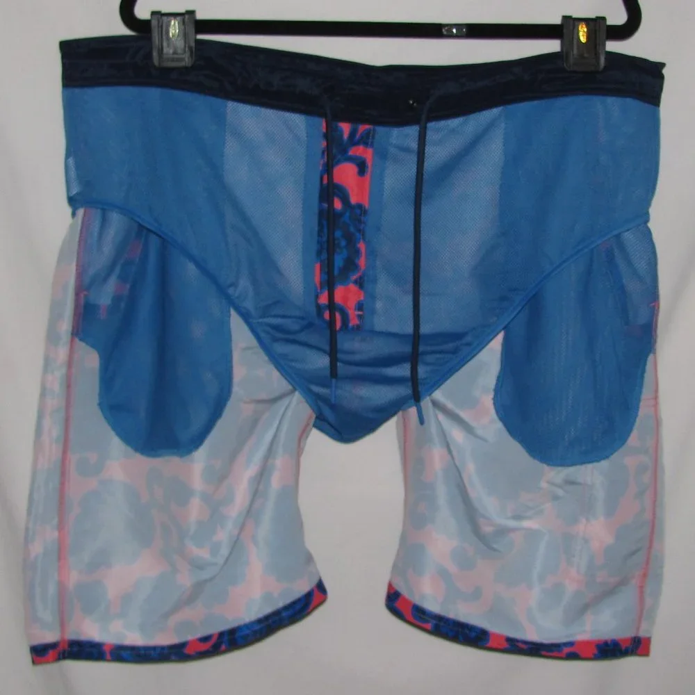 NEW Mens' Boden Floral Board Shorts Blue Pink Size 44